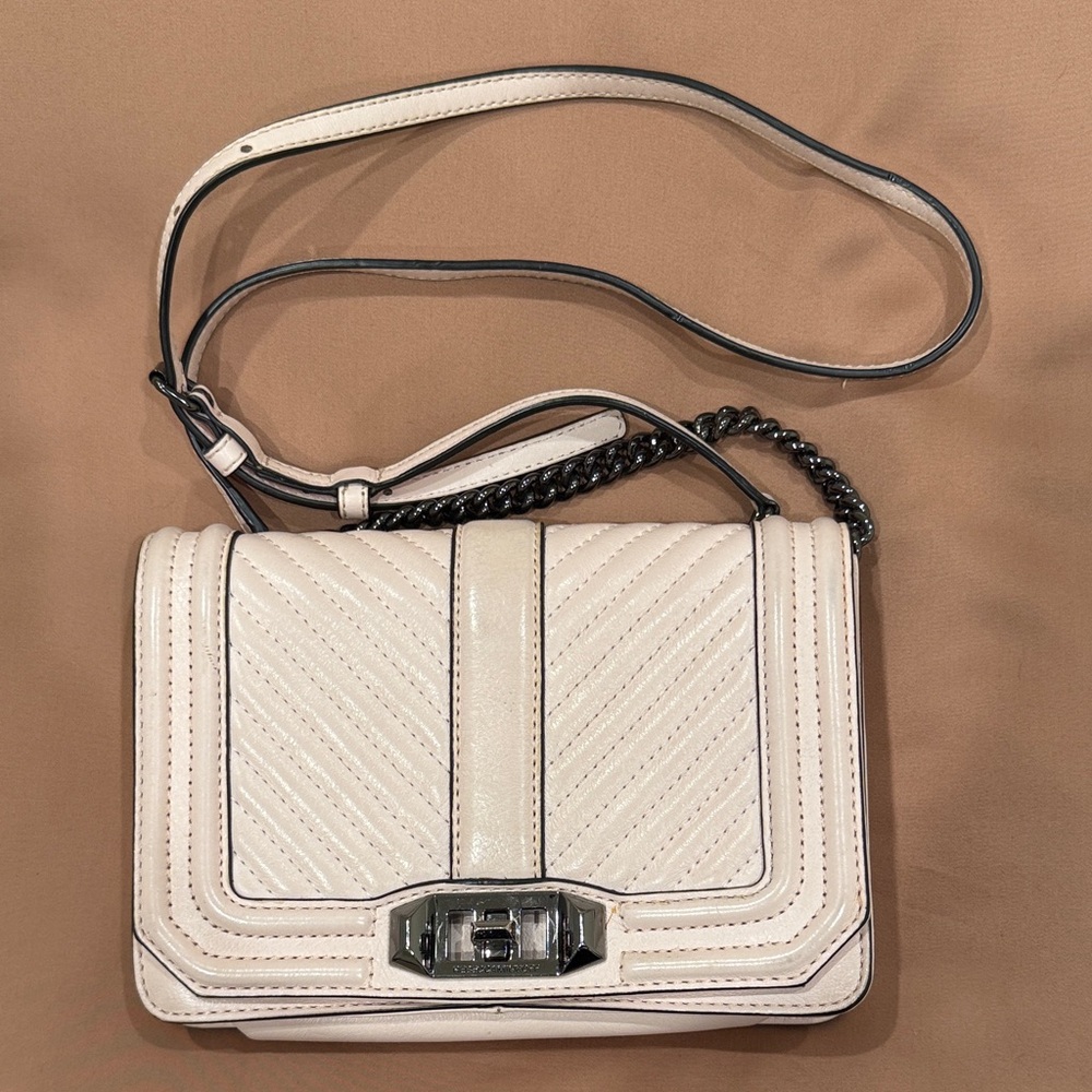 Rebecca Minkoff Blush Leather Quilted Crossbody Bag
